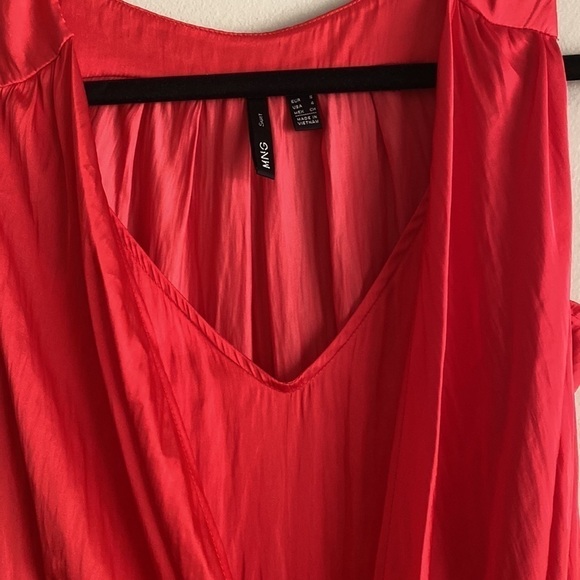 Mango MNG women mini dress 4  fit sleeveless fit flare casual vacation beach red - Picture 3 of 8